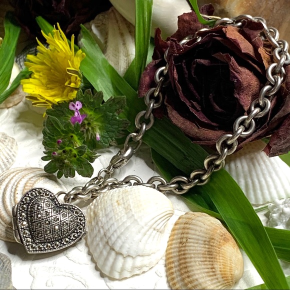 Vintage Judith & Jack Sterling Locket Bracelet - Picture 1 of 4